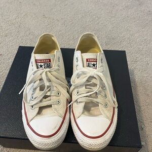 Converse All Star Cream Sneakers with Red Trim